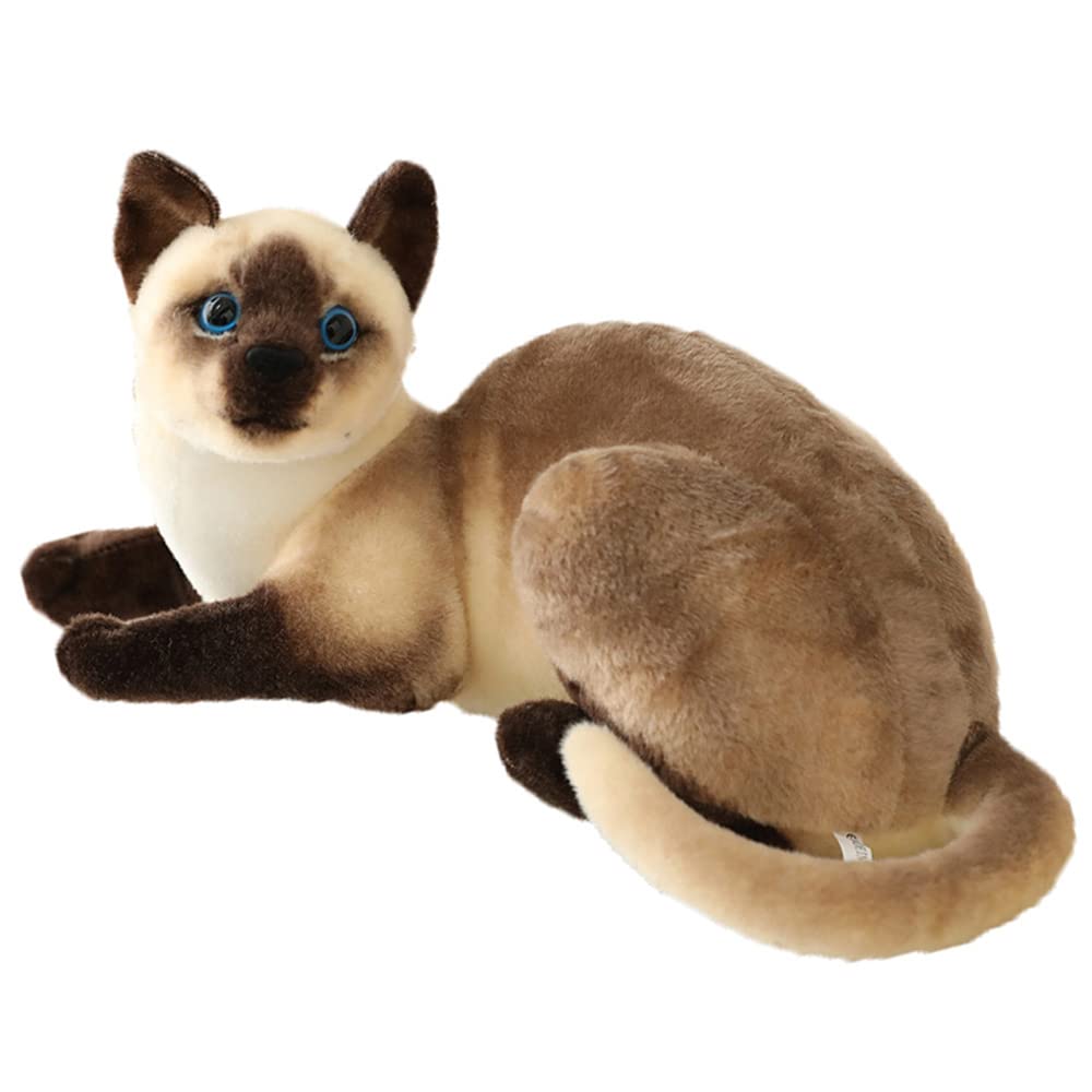 Realistic Stuffed Siamese Cat Plush - Perfect Gift for Cat Lovers
