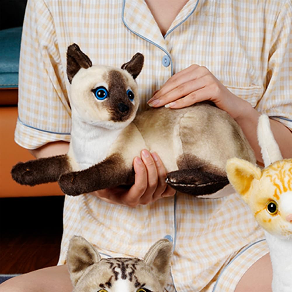 Lifelike Siamese Cat Plush: A Must-Have for Collectors and Kids