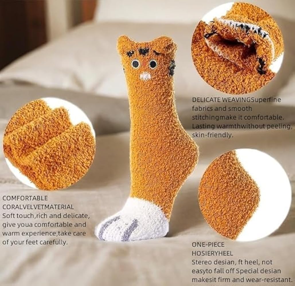 Warm and Fuzzy Cat Socks for Winter - Perfect Gifts for Cat Lovers