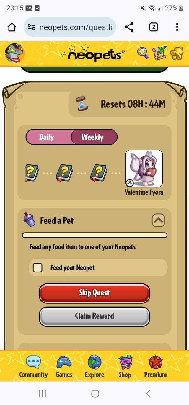 neopets feed a bloated pet
