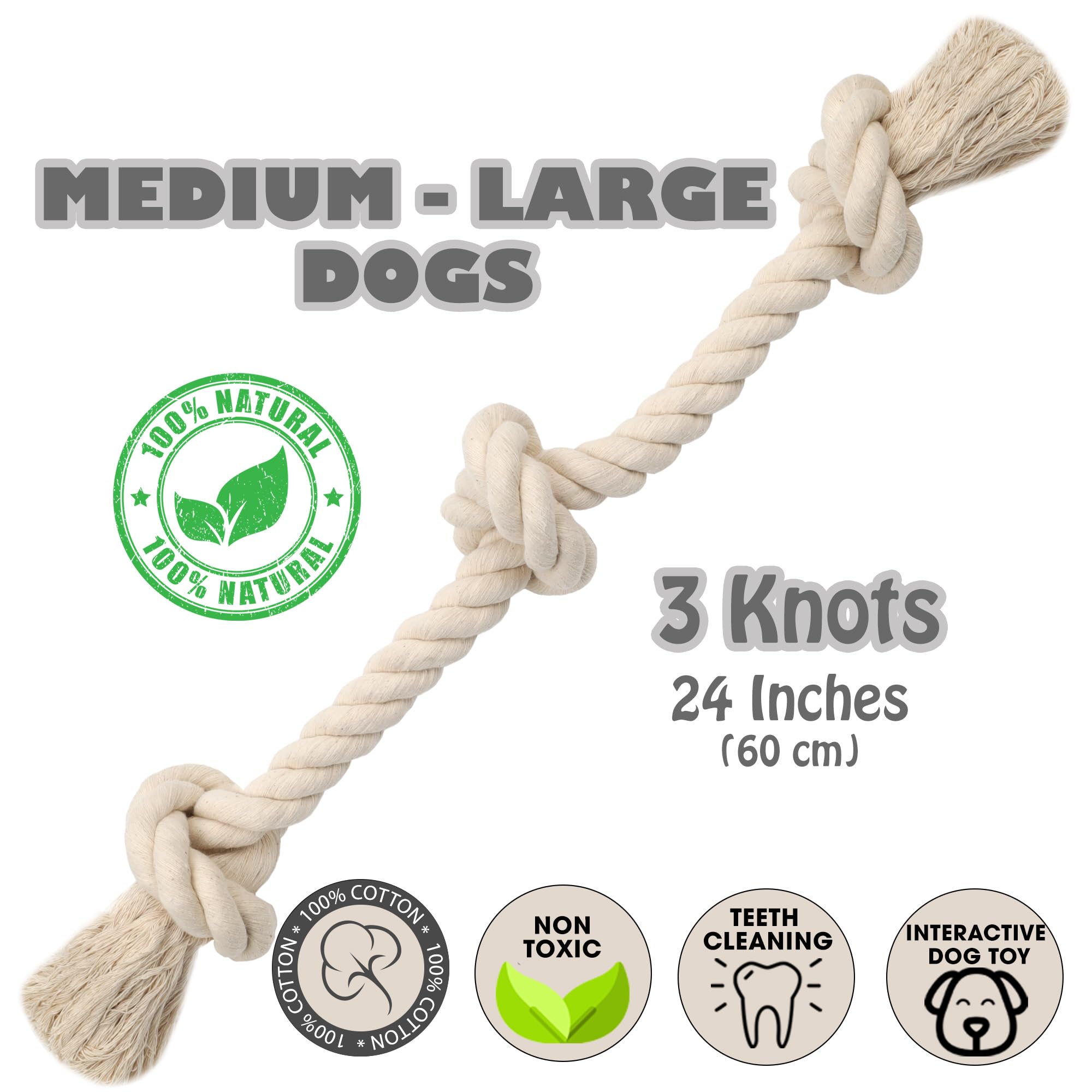 High-Quality Rope for Dogs: Cotton, Tough & Ideal for All Dog Sizes