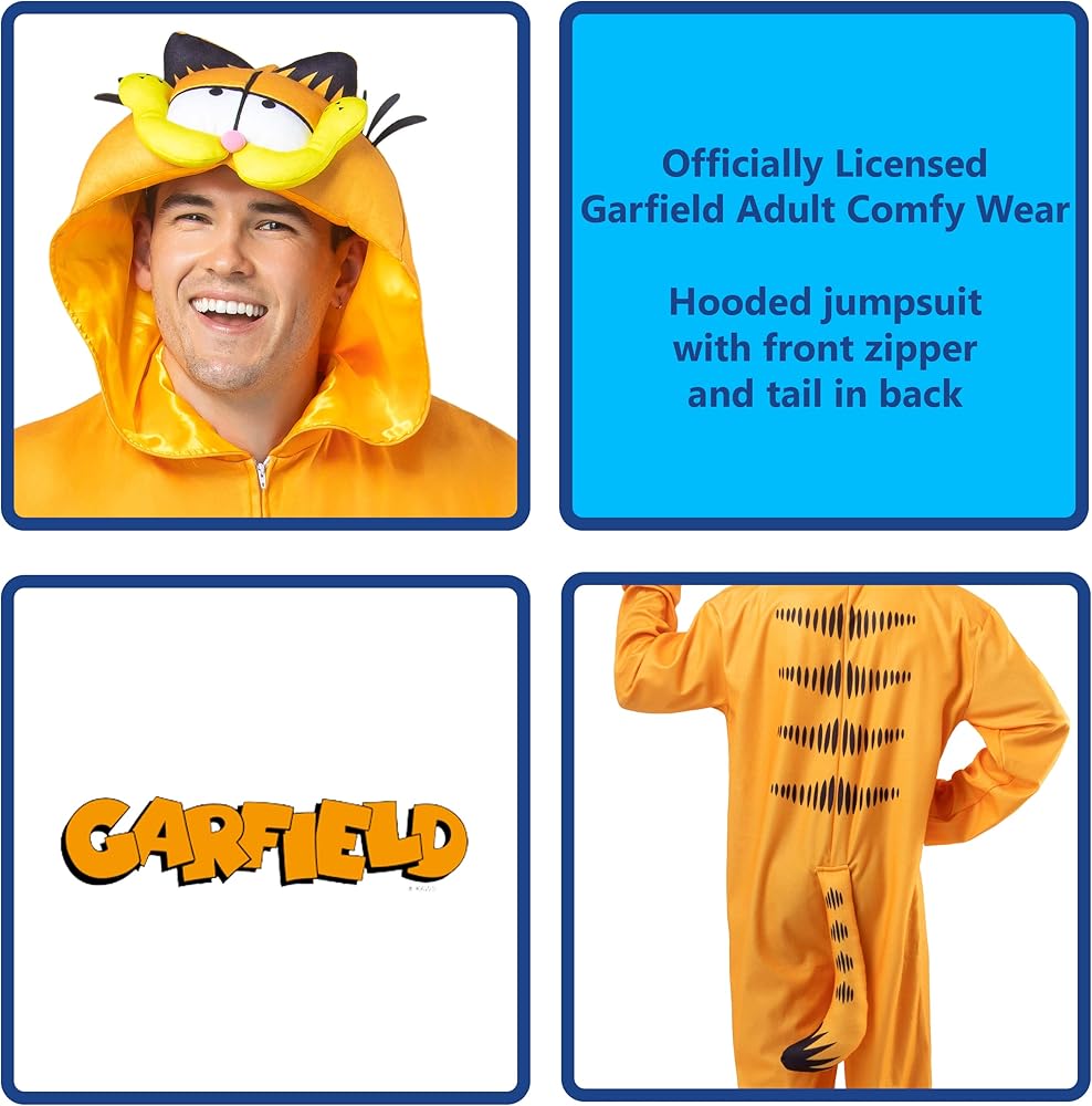 Garfield Onesie for Adults – Comfy & Fun Jumpsuit for Lazy Days
