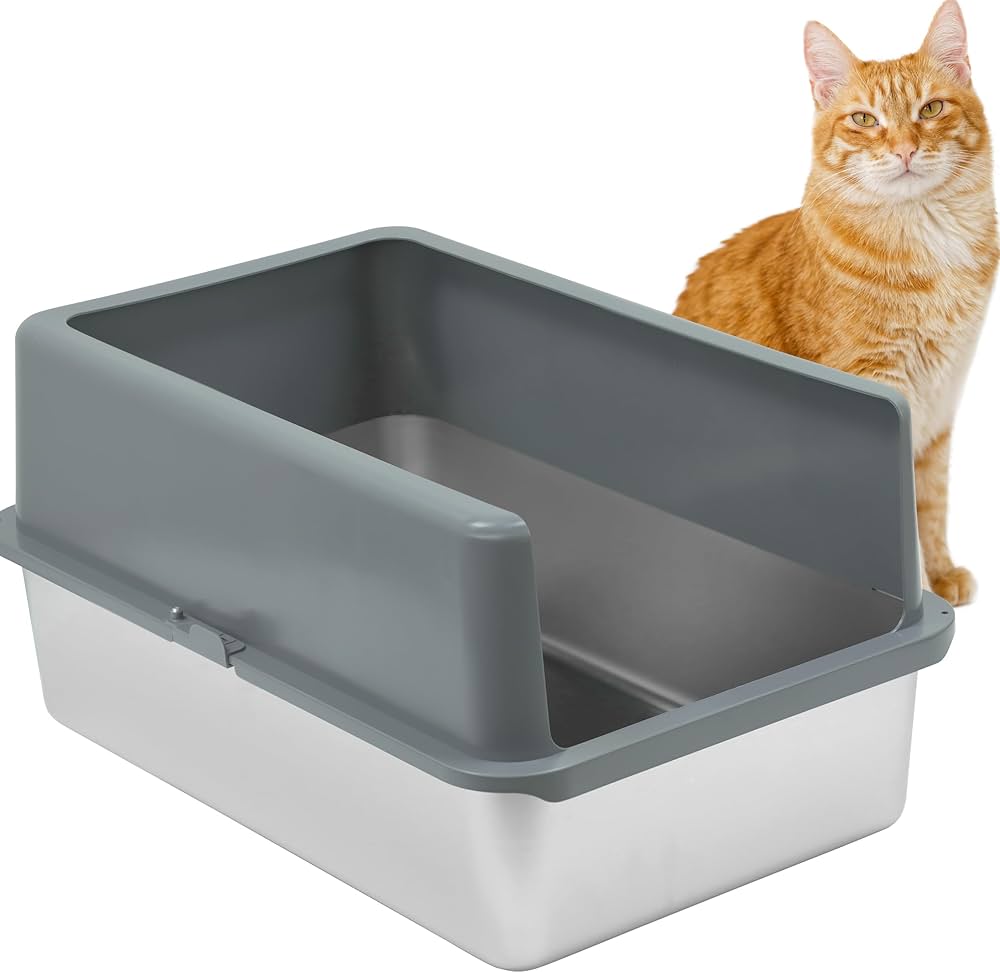 Premium Metal Cat Litter Box: Durable Stainless Steel, Odor-Free & Easy to Clean