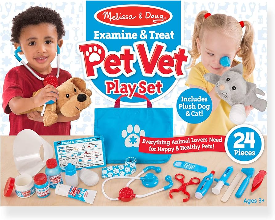 Interactive Pet Vet Playset: 24-Piece Veterinary Toy Set for Kids