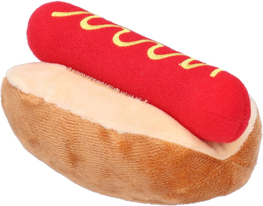 Hot Dog Pet Toy: Squeaky Plush Toys for Fun Playtime with Your Dog