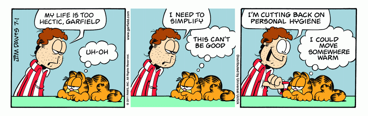 What Happened to Garfield in July 2011 Daily Comic Recap